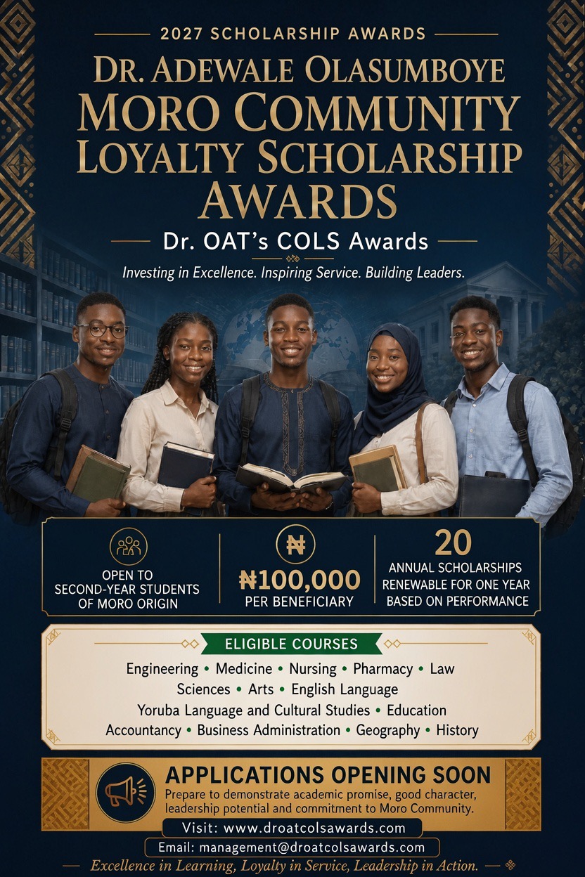 Official 2027 Dr. OAT COLS Scholarship flyer for second-year students of Moro origin